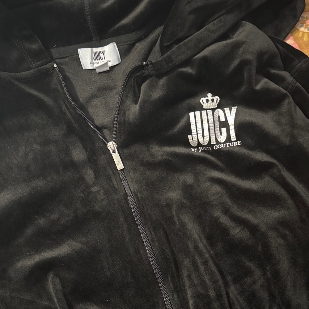 Juicy Couture Black Velour Hooded Jumpsuit - Picture 3 of 4
